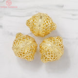 4PCS 27x21MM Hole 2MM Brass Spacer Beads 24K Plated DIY Jewelry Accessories