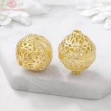 4PCS 27x21MM Hole 2MM Brass Spacer Beads 24K Plated DIY Jewelry Accessories
