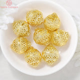 4PCS 27x21MM Hole 2MM Brass Spacer Beads 24K Plated DIY Jewelry Accessories