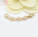6PCS 13.5x9MM 24K Plated Brass Fish Spacer Beads for DIY Jewelry