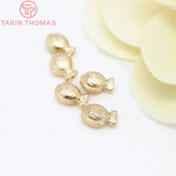6PCS 13.5x9MM 24K Plated Brass Fish Spacer Beads for DIY Jewelry