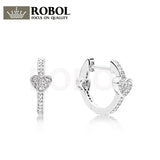 925 Sterling Silver Hearts Hoop Earrings for Women