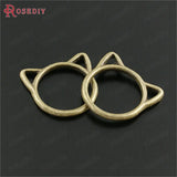 50PCS Cat Rings Charms Pendants Diy Jewelry Findings Accessories