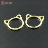 50PCS Cat Rings Charms Pendants Diy Jewelry Findings Accessories