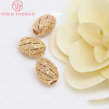 4PCS 13x17MM 24K Plated Brass Spacer Beads for Bracelets DIY Jewelry