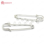 10PCS 50x13MM Iron Big Brooch Pins with 5 Hanging Holes