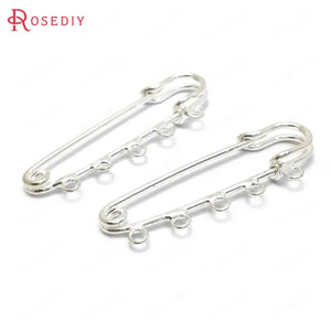 10PCS 50x13MM Iron Big Brooch Pins with 5 Hanging Holes