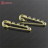 10PCS 50x13MM Iron Big Brooch Pins with 5 Hanging Holes