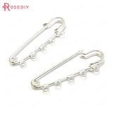10PCS 50x13MM Iron Big Brooch Pins with 5 Hanging Holes