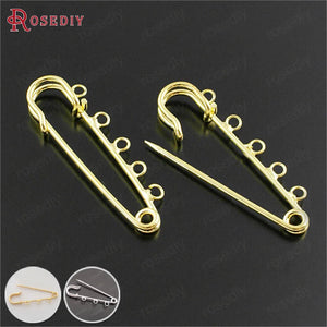 10PCS 50x13MM Iron Big Brooch Pins with 5 Hanging Holes