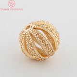6PCS 12MM 24K Plated Brass Round Spacer Beads for Bracelets