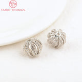 6PCS 12MM 24K Plated Brass Round Spacer Beads for Bracelets
