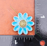 29Mm Beauty Flower Beige Turquoise Leathercraft Case Luggage Bag Belt Hardware