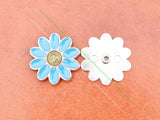 29Mm Beauty Flower Beige Turquoise Leathercraft Case Luggage Bag Belt Hardware