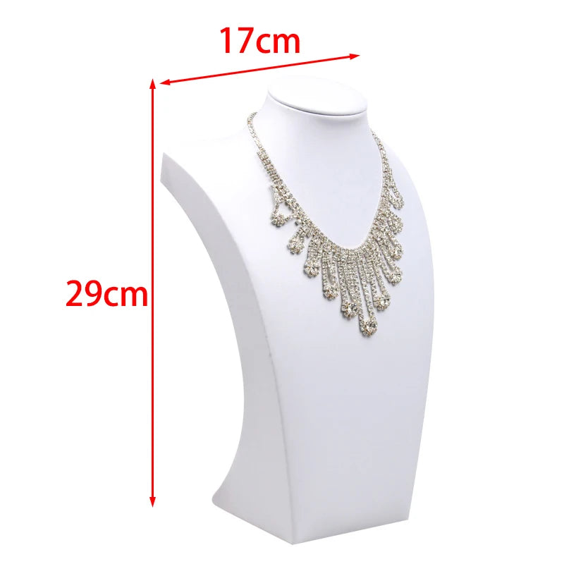Black&White PU Necklace Display Stand Jewelry Holder Mannequin Bust
