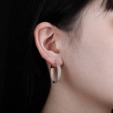 Plated Hoop Earrings Set with Ice Out Rhinestones