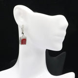Real Red Ruby Tanzanite Aquamarine CZ Earrings