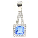 1.8g Violet Tanzanite Pink Tourmaline CZ Silver Pendant