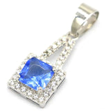 1.8g Violet Tanzanite Pink Tourmaline CZ Silver Pendant
