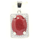 Real Green Emerald Red Ruby CZ 925 Silver Pendant Eye Catching