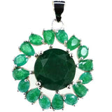 Green Emerald Pink Tourmaline Peridot Tanzanite Pendant