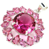 Green Emerald Pink Tourmaline Peridot Tanzanite Pendant