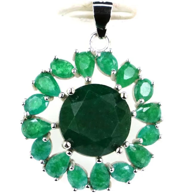 Green Emerald Pink Tourmaline Peridot Tanzanite Pendant