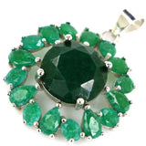 Green Emerald Pink Tourmaline Peridot Tanzanite Pendant