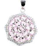 Aquamarine Pink Tourmaline Citrine Kunzite Pendant 925 Sterling Silver