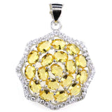 Real Red Ruby Golden Citrine Pink Tourmaline Pendant