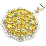 Real Red Ruby Golden Citrine Pink Tourmaline Pendant