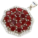Real Red Ruby Golden Citrine Pink Tourmaline Pendant