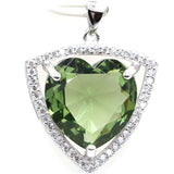 Heart Green Amethyst Tanzanite Kunzite CZ Pendant