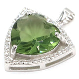 Heart Green Amethyst Tanzanite Kunzite CZ Pendant
