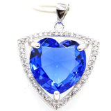 Heart Green Amethyst Tanzanite Kunzite CZ Pendant