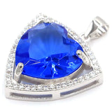 Heart Green Amethyst Tanzanite Kunzite CZ Pendant