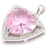 Heart Green Amethyst Tanzanite Kunzite CZ Pendant