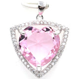 Heart Green Amethyst Tanzanite Kunzite CZ Pendant