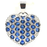 Heart Shape Tanzanite Green Peridot Engagement Silver Pendant
