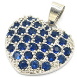 Heart Shape Tanzanite Green Peridot Engagement Silver Pendant