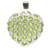 Heart Shape Tanzanite Green Peridot Engagement Silver Pendant