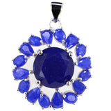 Real Sapphire Citrine Tanzanite 925 Silver Pendant