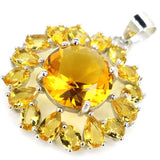 Real Sapphire Citrine Tanzanite 925 Silver Pendant