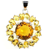 Real Sapphire Citrine Tanzanite 925 Silver Pendant