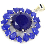 Real Sapphire Citrine Tanzanite 925 Silver Pendant