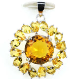 Real Sapphire Citrine Tanzanite 925 Silver Pendant