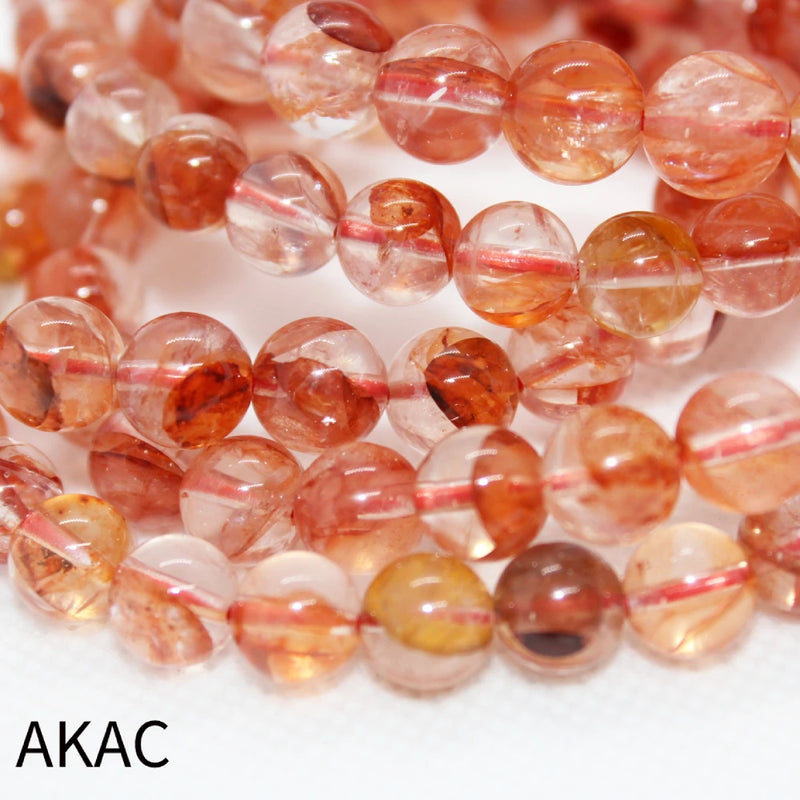 2 Natural Multi-inclusions Crystal Bracelets 8-8.8mm Beads