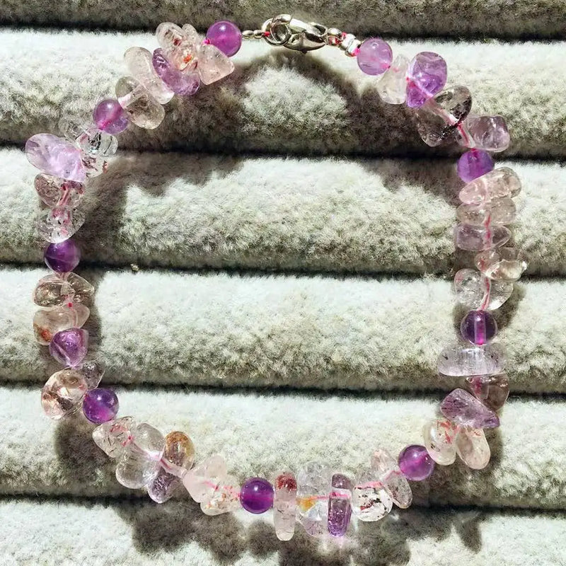 Natural Seven Quartz Irregular Bead Bracelets