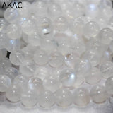 Natural Rainbow Moonstone Bracelet Beads 9-9.8mm