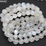 Natural Rainbow Milky Moonstone Bracelet Beads 9-9.8mm
